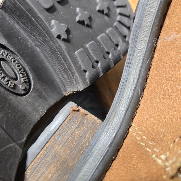 Steve Madden Womens Size 7.5M Brown Leather Biker Cognac Moto Zip Lug Sole Boots - Picture 10 of 12